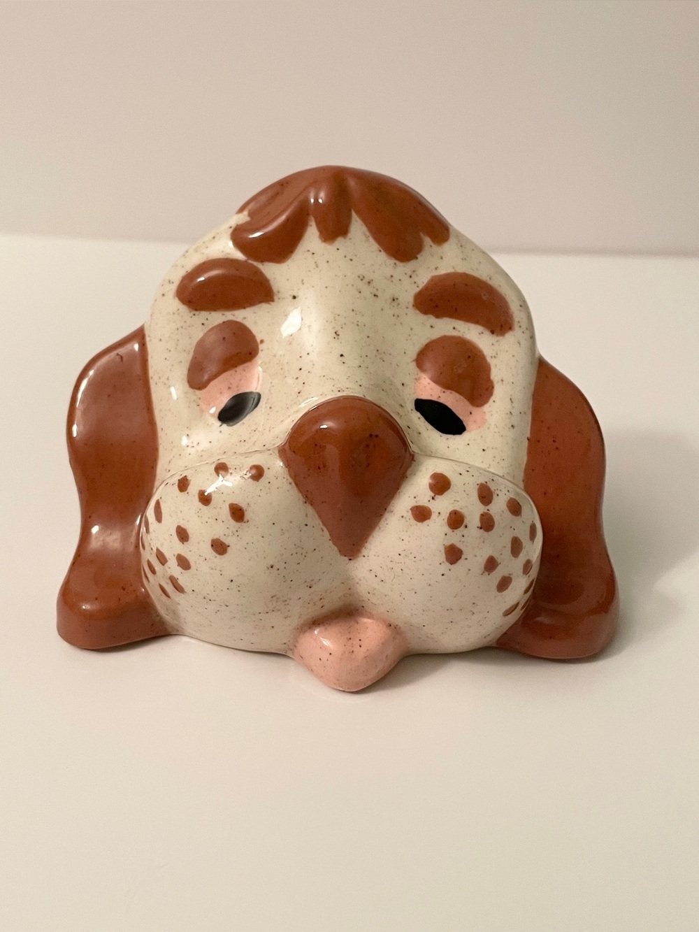 Vintage 1985 Ceramic Dog Eyeglass Holder Stand Novelty Poem